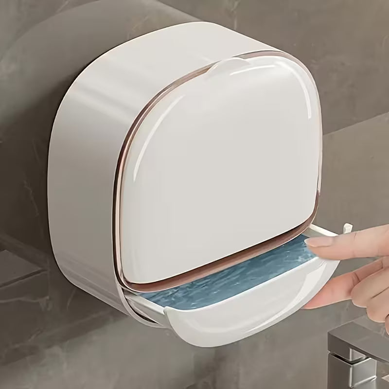 Wall-Mounted Draining Soap Holder – No-Drill Soap Box for Bathroom and Shower