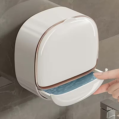 Wall-Mounted Draining Soap Holder – No-Drill Soap Box for Bathroom and Shower
